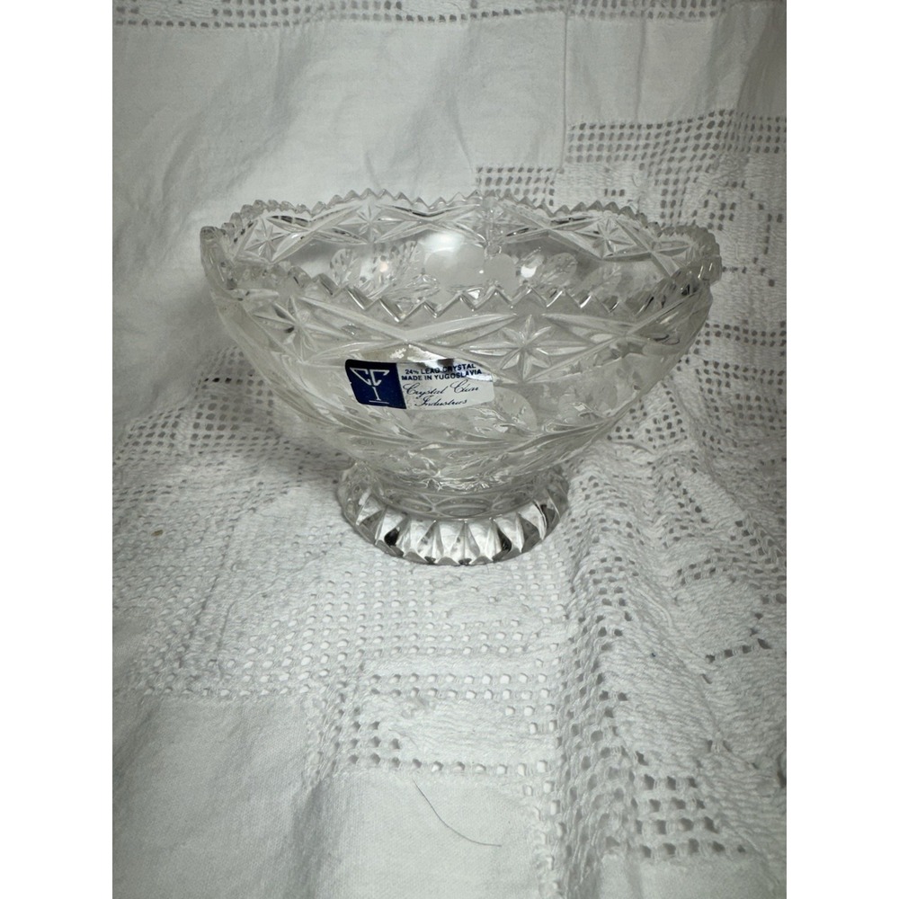 6-inch vintage candy or dessert bowl produced by Crystal Clear Industries.